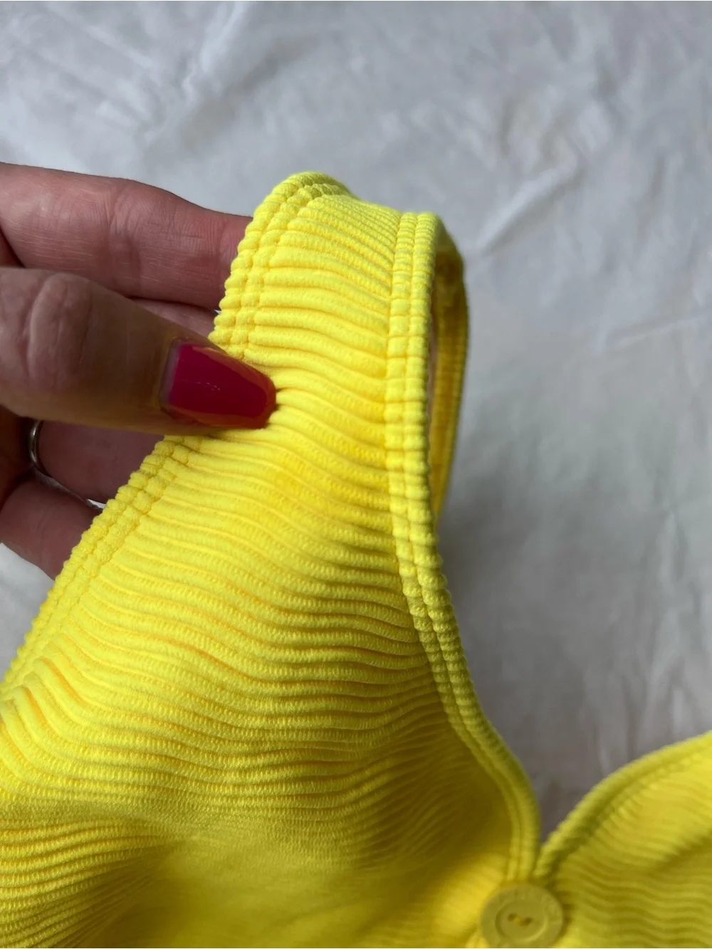 Vintage La Blanca Yellow Ribbed One Piece Swimsuit
